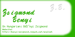 zsigmond benyi business card